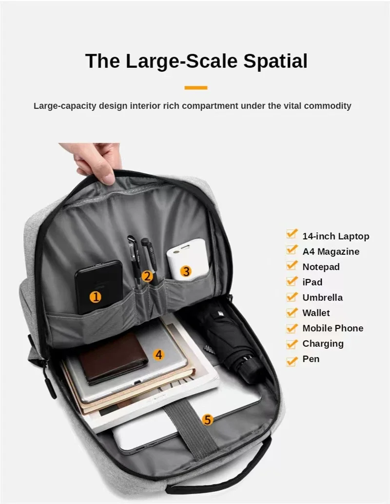 ChargePack™ | Ryggsäck för bärbar dator med stor förvaring & inbyggd laddning