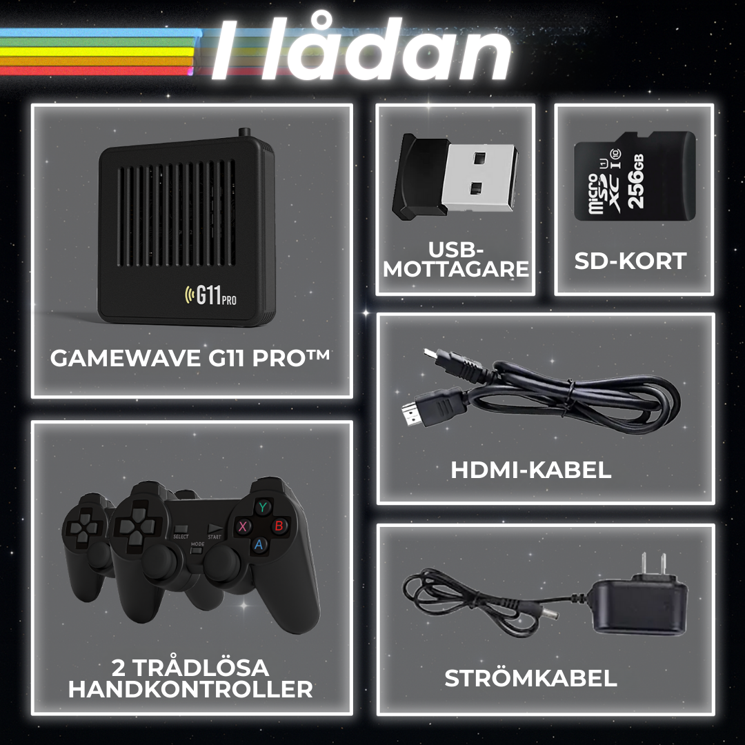 GameWave G11 Pro™ | Återupplev din barndom – den ultimata retro gaming-upplevelsen!