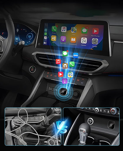 Magicness 2-i-1 Biladapter™ | Trådlös CarPlay & Android Auto
