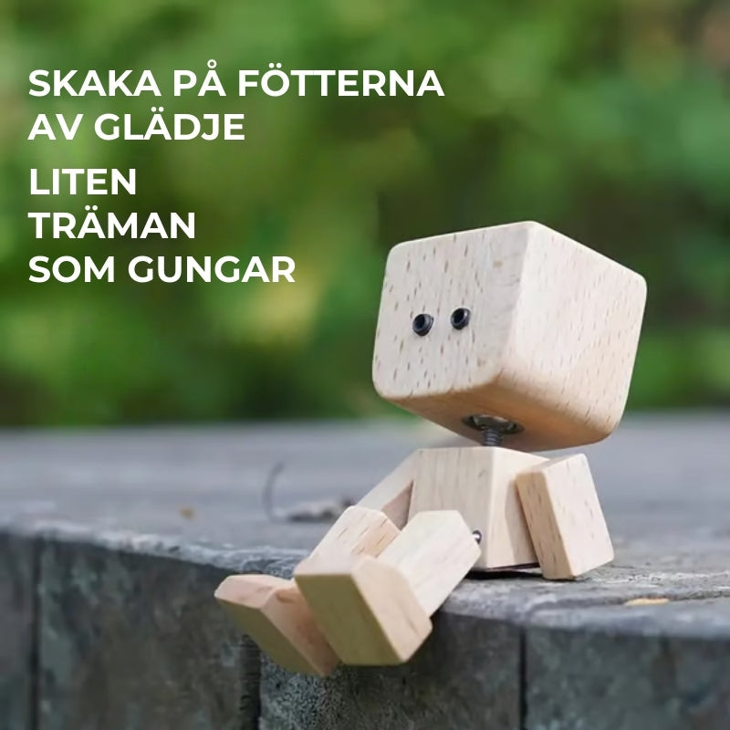 Charmig träfigur med 12 magnetiska ansikten