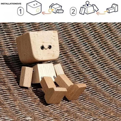 Charmig träfigur med 12 magnetiska ansikten