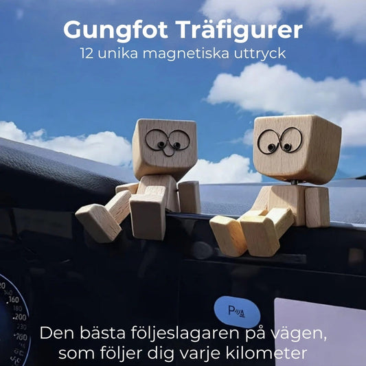 Charmig träfigur med 12 magnetiska ansikten