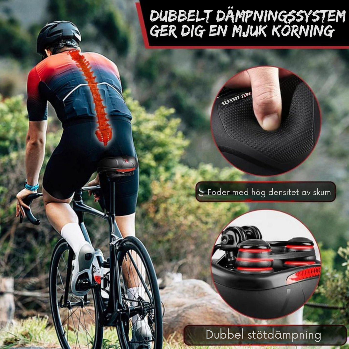 ComfortRider™ | Smärtfri ortopedisk cykelsadel