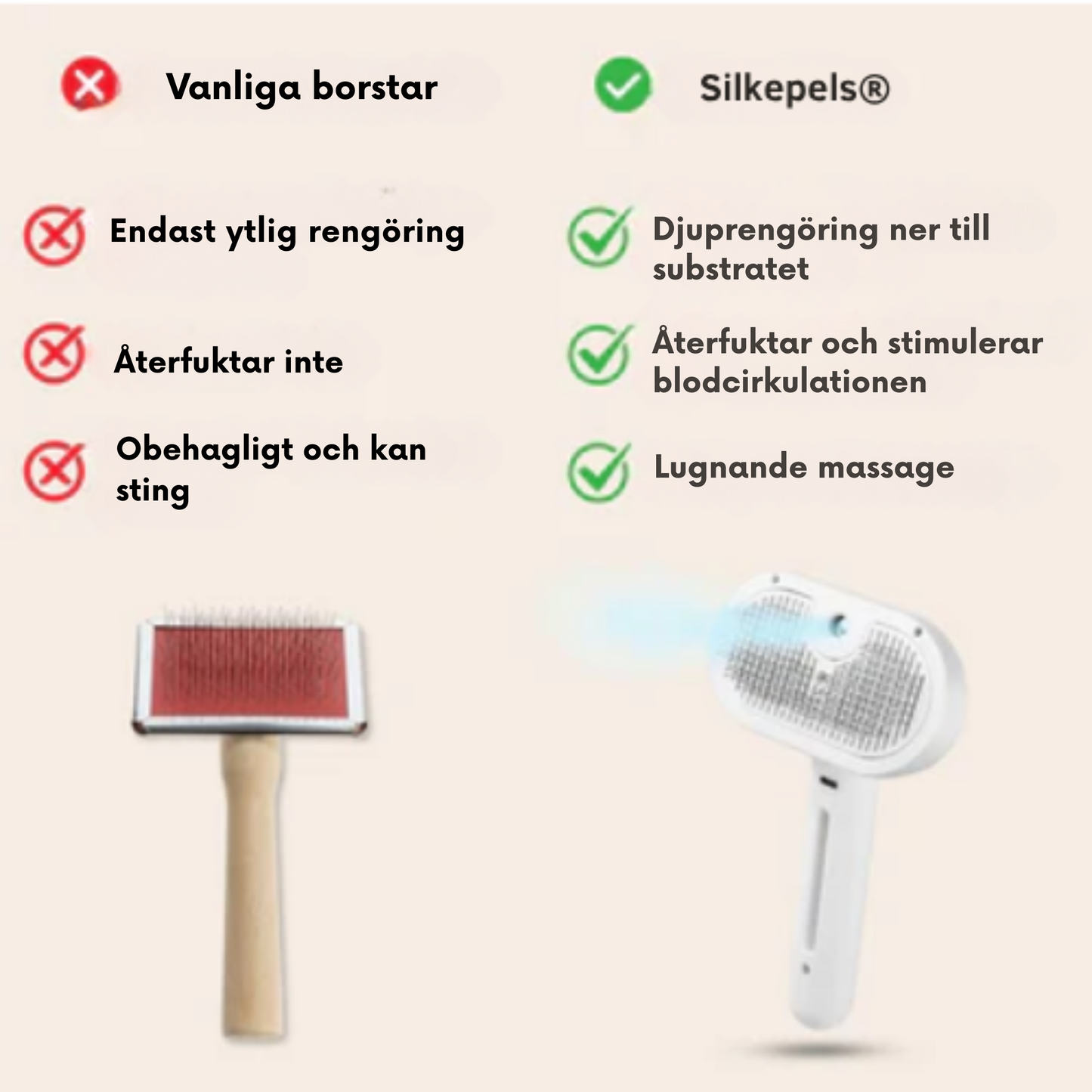 Silkepels® Steami Pro | Professionell pälsvårdsborste för husdjur
