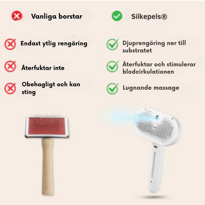 Silkepels® Steami Pro | Professionell pälsvårdsborste för husdjur