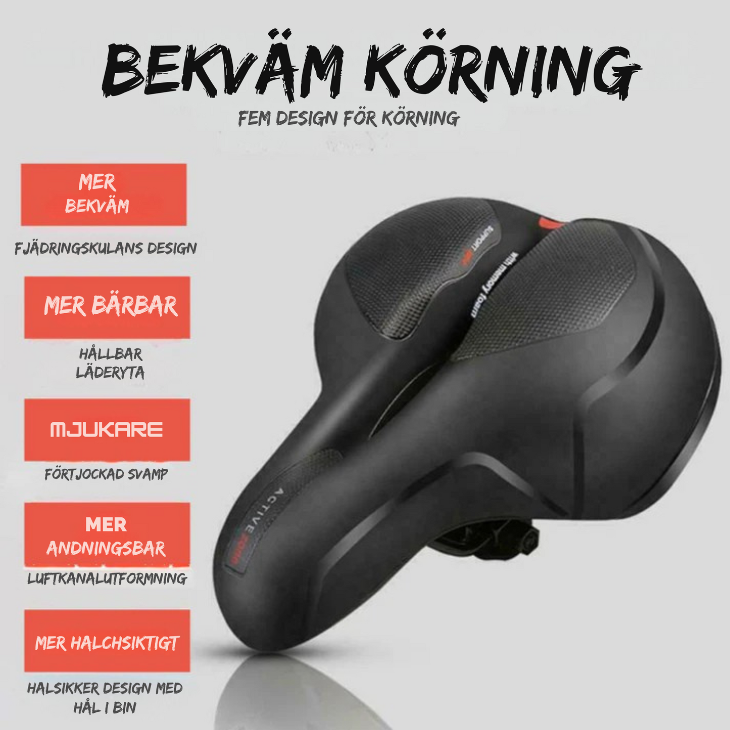 ComfortRider™ | Smärtfri ortopedisk cykelsadel