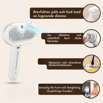 Silkepels® Steami Pro | Professionell pälsvårdsborste för husdjur
