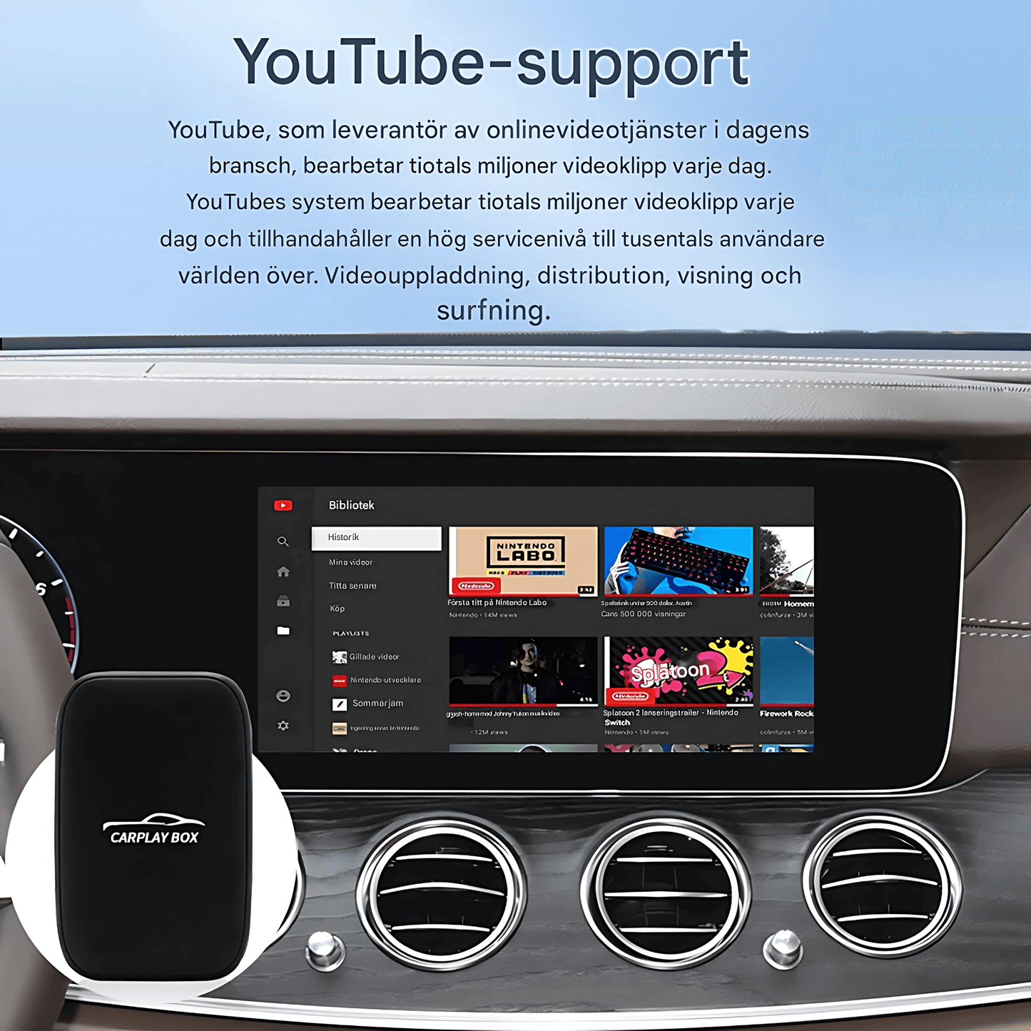StreamRide - SmartBox | Gör Om Din Trådbundna CarPlay till Trådlös CarPlay & Android Auto med Videoappar
