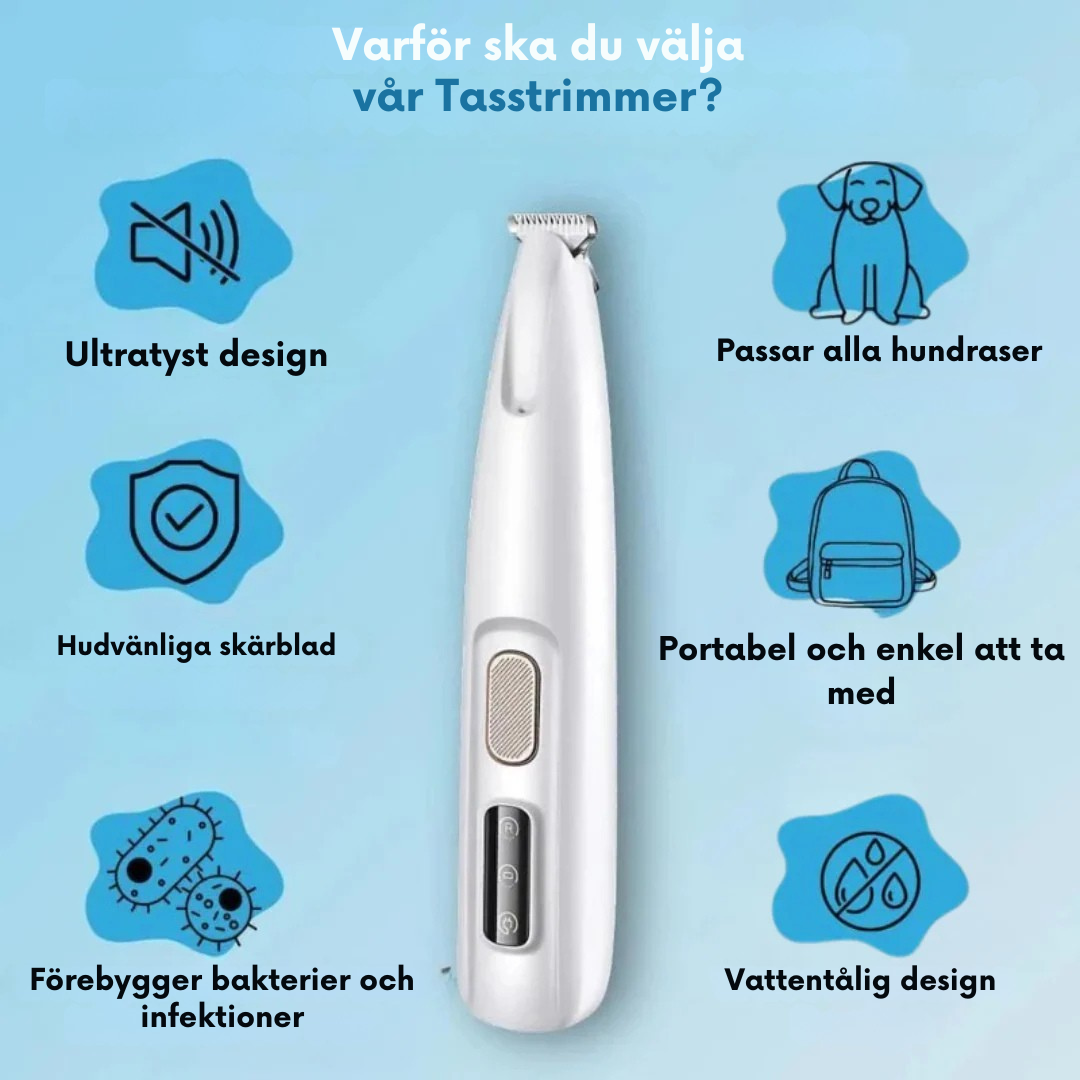 Tasstrimmer™ Pro | Professionell trådlös tassvård för hundar och katter