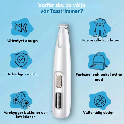 Tasstrimmer™ Pro | Professionell trådlös tassvård för hundar och katter