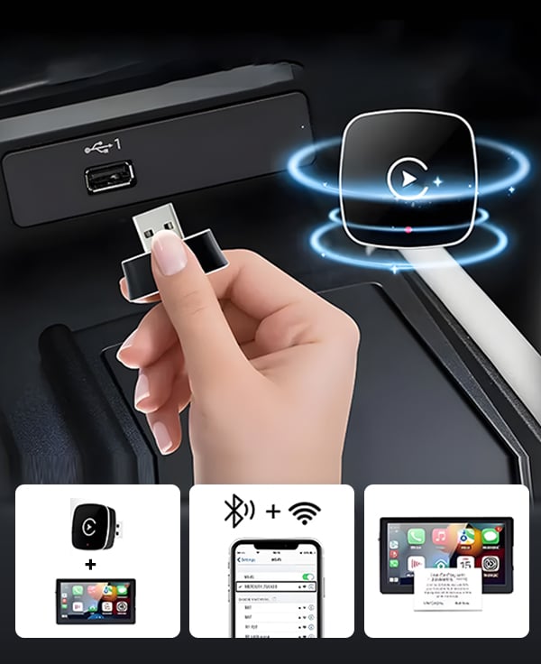 Magicness 2-i-1 Biladapter™ | Trådlös CarPlay & Android Auto