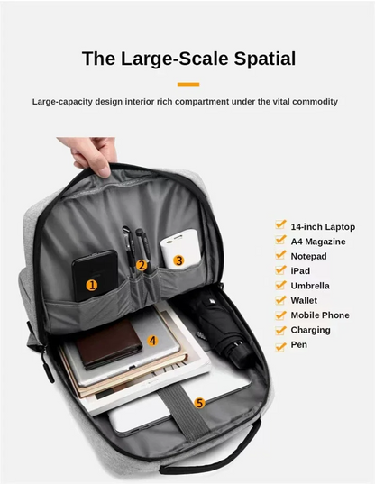 ChargePack™ | Ryggsäck för bärbar dator med stor förvaring & inbyggd laddning