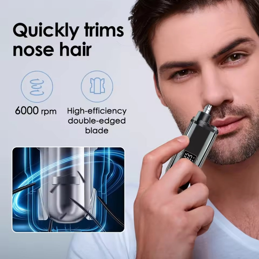 TrimPro™ Näshårstrimmer – Precisionsverktyg med LCD-display för Enkel & Smidig Grooming