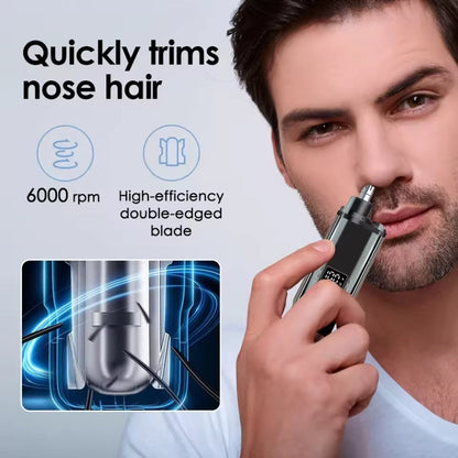 TrimPro™ Näshårstrimmer – Precisionsverktyg med LCD-display för Enkel & Smidig Grooming